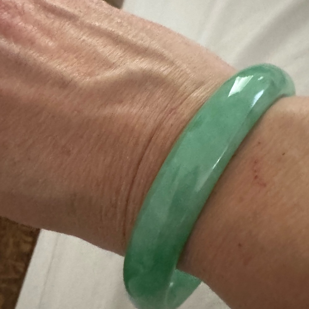 Elegant Green Bangle Bracelet can dress up or down